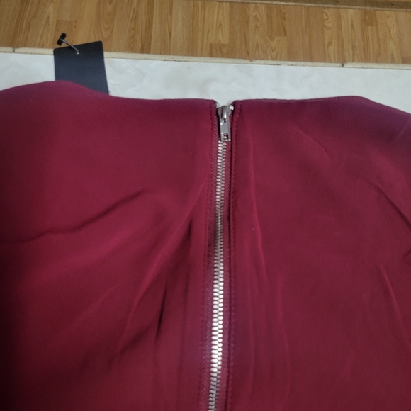 Lulus Burgundy Long Sleeve Chiffon Dress | NWT | Medium - Picture 5 of 10